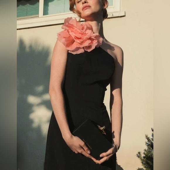 MAC DUGGAL One-Shoulder Floral Appliqué Midi-Dress - Picture 8 of 16